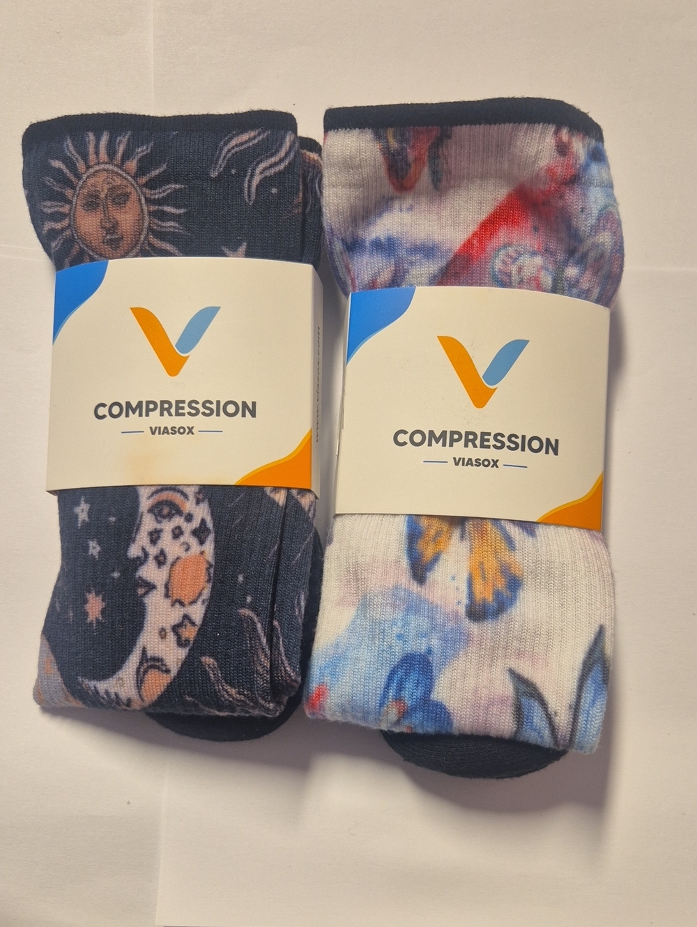 Viasox Compression 2 Pairs Medium/Large| Womens 10-13 & Men 9-12
